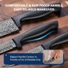Gourmetop Kitchen Knife Set with Cover 3 Pcs, Black Chef