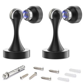 Magnetic Door Stop Stainless Steel，Door Stopper, Heavy Duty for Various Door Types, Keep Your Door Open, Wall Mount Door Holder/Catch (Black-2)