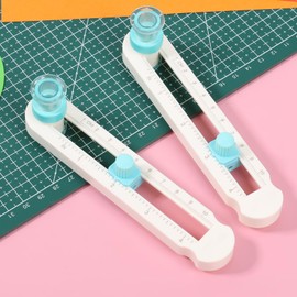 2Pcs Circle Cutter, Plastic Circle Paper Cutter, Double Scale, 360° Manual Rotation Cardboard Circle Cutter, Adjustable Size 2-20CM Diameter Rotary Circle Cutter, Craft Cutter for Card Making
