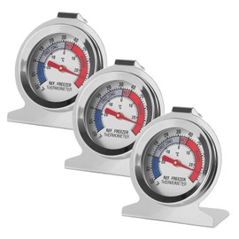 3Pcs Refrigerator Thermometer -30~30°C/-20~80°F Fridge Analog Freezer Thermometer Stainless Steel Large Dial Temperature Gauge for Home, Kitchen, Restaurants Refrigerator