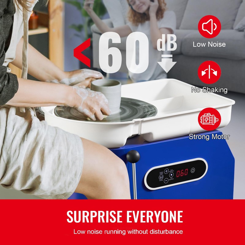 Happybuy Pottery Wheel, 11in Ceramic Wheel, 450W for Adults &