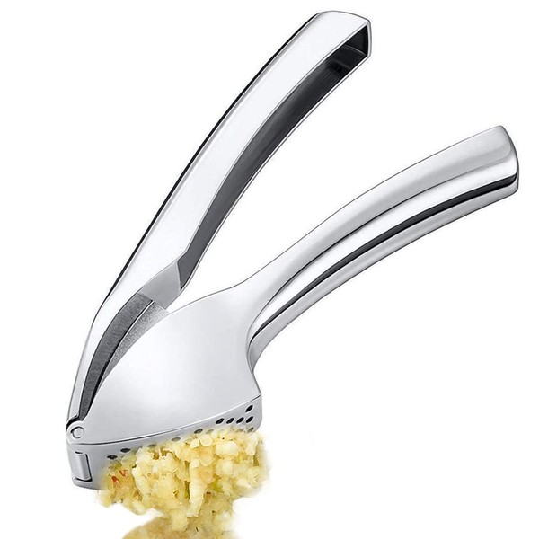 CENRONG Garlic Press, Stainless Steel Squeezer Chopper, Zinc Alloy, Rust-Proof,