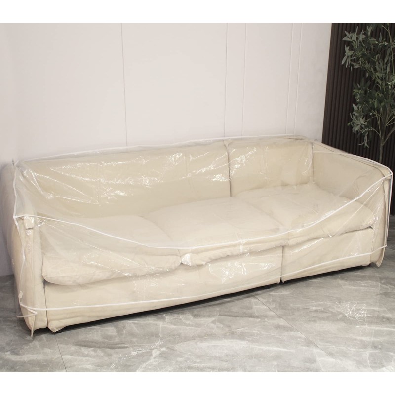 JOMMIE CHEN Plastic Couch Cover Clear Thicker Plastic Sofa Cover