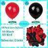 TNWBA Red Black Balloons,100 pcs 12 inch Latex Balloons,birthday party