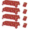 PTECDROTS 8Pcs Christmas Tablecloths Rectangular Christmas Table Decorations Red Xmas