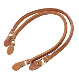 Murtenze 2 Pack 24 Inch Purses Straps, Soft Cow Leather Straps, Leather Handbag Handles Chocolate Brown Replacement Purse Strap,Genuine Leather Handles for Bags DIY Making Accessories