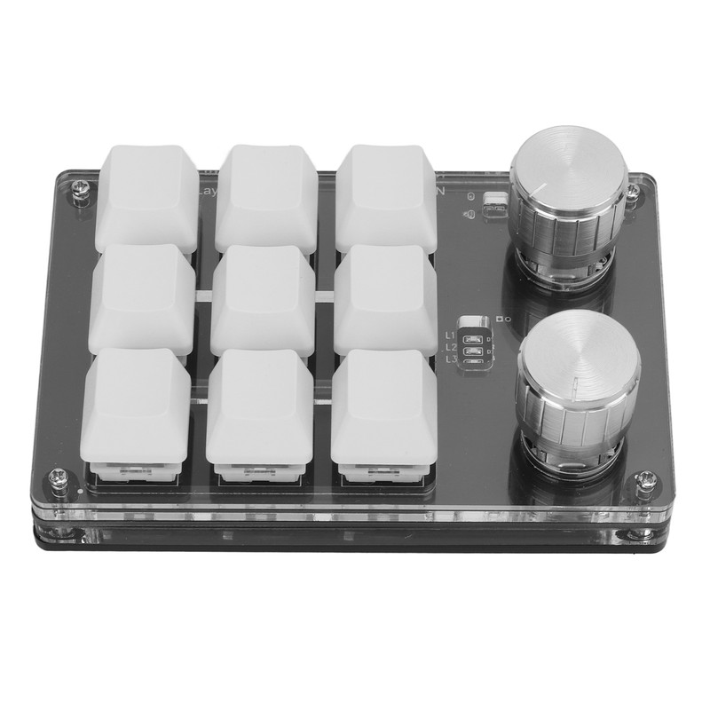 Wireless Programmable Shortcut Keyboard USB Bluetooth Dual Mode 9 Keys