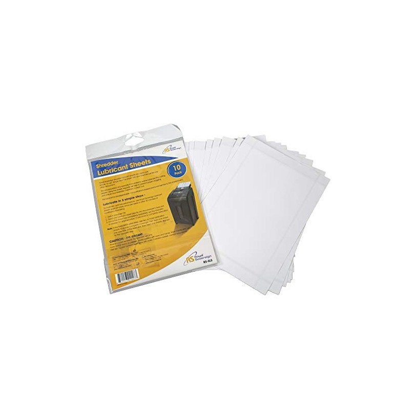Royal Sovereign Shredder Lubricant Sheets, 10-Pack (RS-SLS)