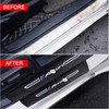 JinRui-T 4PCS Carbon Fiber Leather Car Door Sill Protectors,Black Car