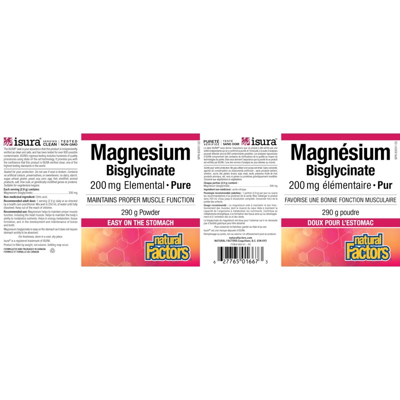 Natural Factors Magnesium Bisglycinate 200 mg of Pure Elemental Magnesium