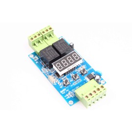 NOYITO 2-Channel Programmable Time Relay Module Dual Relays Triggered in Turn or Individually 2-Channel 0-99.9V Voltage Detection Control Board Cyclic Timing On Off (24V)