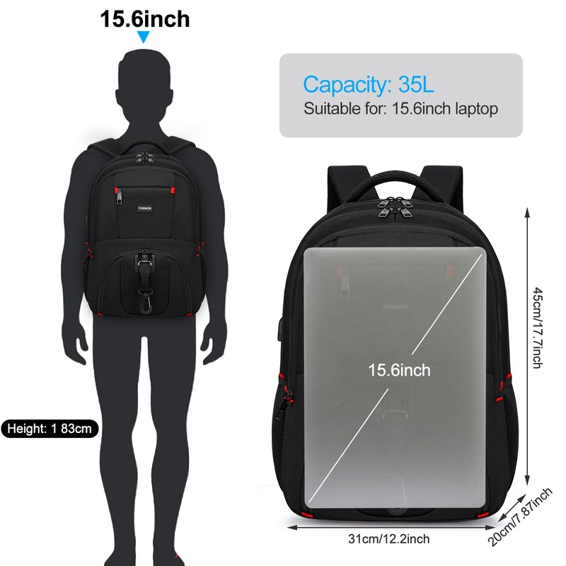 YIORMIOR Backpack Men's School Backpack Boys Teenager Backpack Work Waterproof