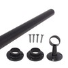 Wardrobe Rail Black Mounted Kit for Clothes Hanging (1 rail,