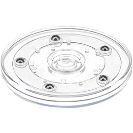 Kepfire - Organizador de mesa giratoria de acrílico transparente de 4 pulgadas, con rodamiento de bolas, base giratoria para cocina, especias, decoración de mesa de maquillaje