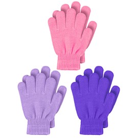 3 Pairs Toddler Gloves Kids Mittens Winter Warm Knitted Gloves Full Finger Mittens for Toddler Boys and Girls
