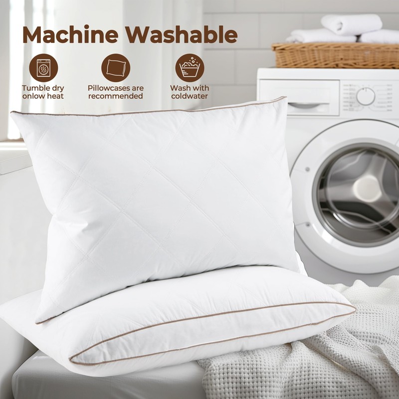 WOLKI Goose Down Feather Pillows, Pillows Standard Size Set of