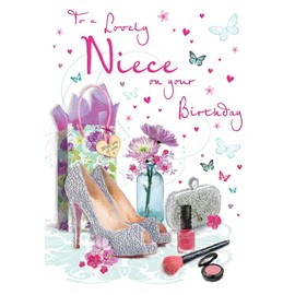 Piccadilly Greetings Regal Publishing C80186 Birthday Card Niece - 9 x 6 inches, red|grey|beige|peach|pink