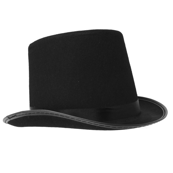 Skeleteen Black Felt Top Hat - Costume Hats For Magician or Ringmaster Costumes - 1 Piece