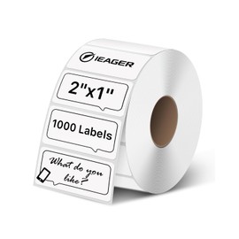 iEager 2x1 Inch Thermal Labels, White Durable Thermal Printer Stickers, Self-Adhesive Shipping Label Printer Sticker for Barcode, Name, Address, 1000 Labels/Roll