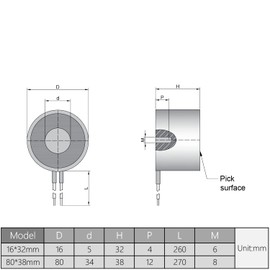 Fielect DC 12V 80Kg/176Lb Electric Lifting Magnet Electromagnet Solenoid Lift Holding Circular Suction-Cup Electrical Round Sucker, 0.6A 7.2W