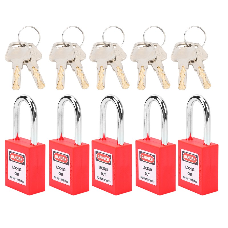 5 Sets 38mm Lockout Lock Insulation LOTO Nylon PA Steel