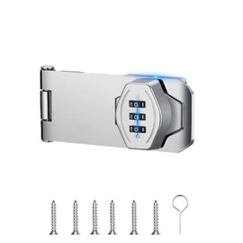 Closet Door Lock, 3-Digit Cupboard Locks with Code Keyless Combination Cabinet Locks for Adults - Shed Lock Gate Lock with Code Double Door Lock for Small Doors, Barn Door, Garden 1pcs