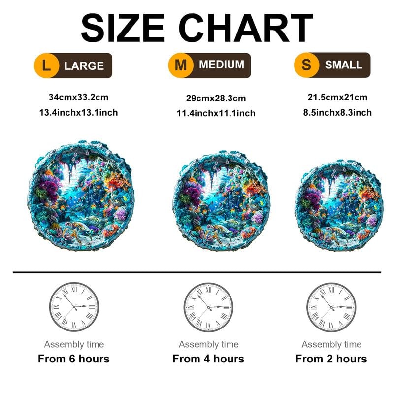 Jigfoxy Wooden Puzzle for Adults, 3D Visual Ocean Wooden Jigsaw