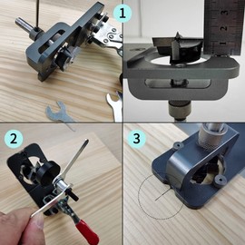 Concealed Hinge Jig, 35MM Stainless Steel Hinge Drilling Jig Hole Saw Jig Drilling Guide Locator Hole Opener Door Cabinets DIY Tool for Face Frame Cabinet Cupboard Door Hinges Inset