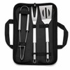 3-Piece Stainless Steel BBQ Grill Tool Set for Outdoor Cooking