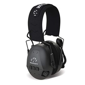 Walker's - GWP-SF-PBTM Saftey Passive Bluetooth Muff 24Db NRR, W/Auto Shutoff, Adjustable Mic with Windscreen Black