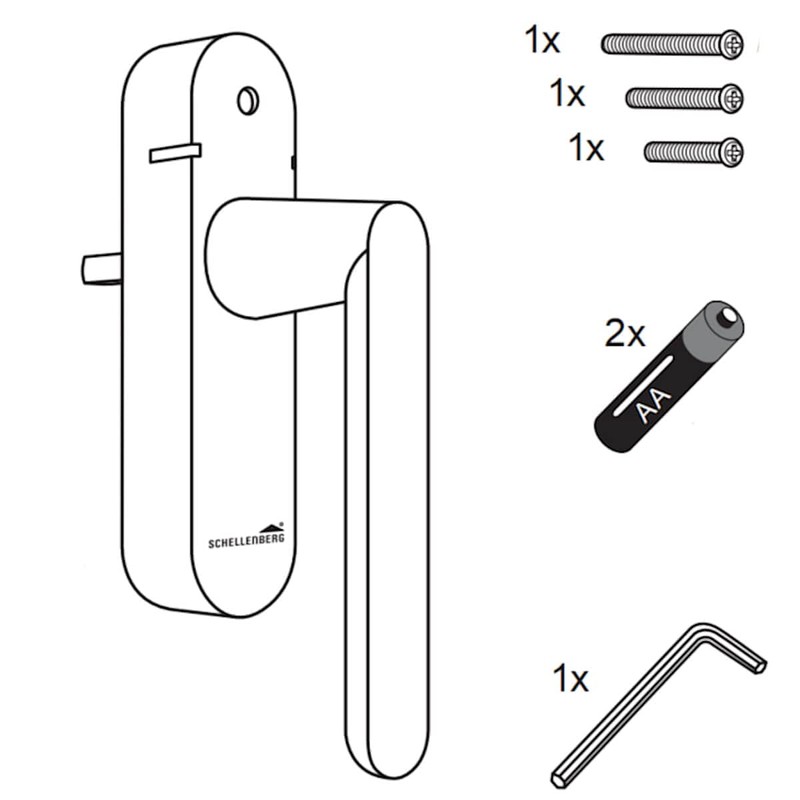 Schellenberg Smart Home Wireless Alarm Handle Square Variable Length, 46513