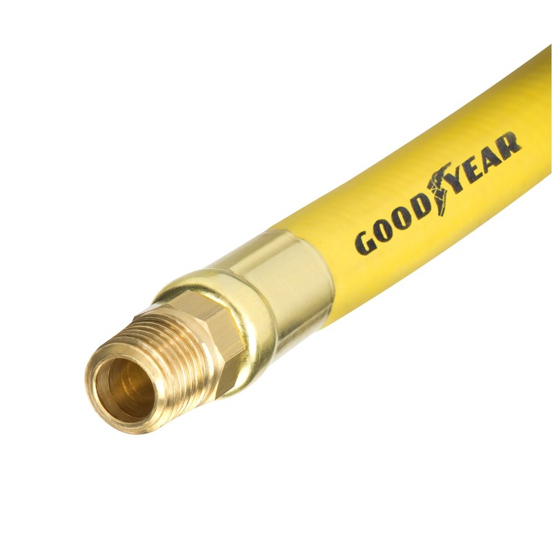Goodyear 6' x 3/8" Rubber Whip Hose Yellow 250 PSI