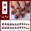 24pcs Fall Press on Nails Short Square Thanksgiving Fake Nails