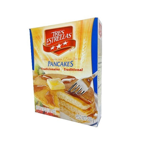Tres Estrellas Traditional Hot Cakes, Pancakes Mix, 17.6 Oz(1lb 1.6oz)