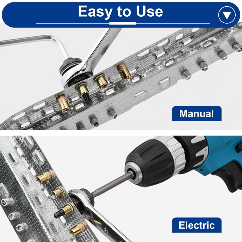 Tnisesm 90Pcs M6 Rivet Nut with Rivet Nut Installation Tool,