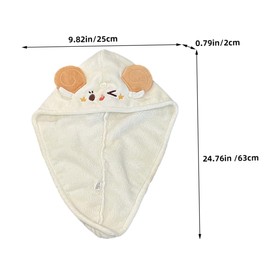 LABRIMP Cute Animal Quick Dry Hair Cap Absorbent Towel Turban for Wet Hair Soft Coral Fleece Shower Cap for Women