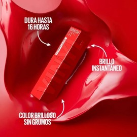 Maybelline Labial Superstay Vinyl Ink 4.2ml, dura 16H, da brillo, sin grumos, sin transferencias