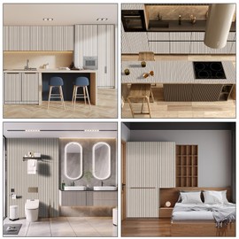 LOVADA Peel and Stick Wallpaper - Wood Slat Design, 35.4" x 120" Self Adhesive Removable Wall Panel, Contact Paper for Walls, DIY Accent Wall Decor (Easy to Install)