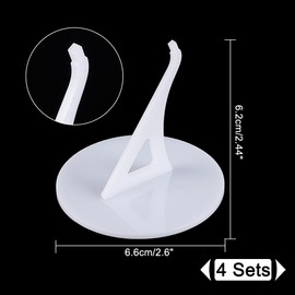 AHANDMAKER 4Pcs Acrylic Model Plane Display Stand, Universal Aircraft Model Plane Stand Without Airplane, Display Basements for Building Blocks Planes, 2.44 x 2.36 Inch