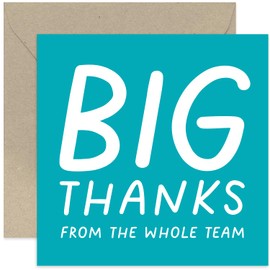 Old English Co. Leaving Card for Colleague - Big Thanks From Whole Team Farewell Card for Co-worker - Good Luck New Job Card for Colleague | Blank Inside with Envelope