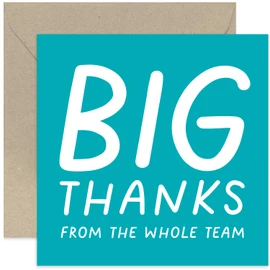 Old English Co. Leaving Card for Colleague - Big Thanks From Whole Team Farewell Card for Co-worker - Good Luck New Job Card for Colleague | Blank Inside with Envelope