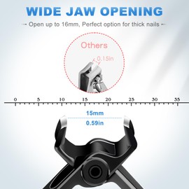 Toenail Clippers for Seniors Thick Toenails, Heavy Duty Large Nail Clippers with 15mm Wide Jaw Opening, Long Handle Toe Nail Clippers for Thick Nails Gifts for Men, Seniors Women