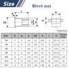 50Pcs Rivet Nuts M8, Leryati Threaded Inserts Stainless Steel Rivnut,