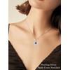 HPQQ Lapis Lazuli Cross Necklace for Women Sterling Silver Faith