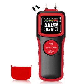 VETOUCH 2 in 1 Pin & Pinless Wood Moisture Meter, Digital Moisture Detector with LCD Display & Alarm, Temperature Humidity Tester for Wood, Building Materials, Firewood, Walls, Floors, Home Renovation