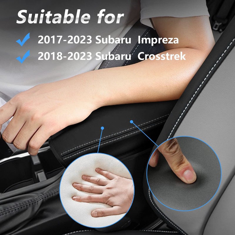 BoxCheer Armrest Cover for 2017-2023 Subaru Impreza 2018-2023 Crosstrek Center