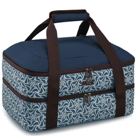 MIER Insulated Casserole Carrier Fits 9"x13" Baking Dishes/Foil Pans, Double Food Carriers Bag Thermal Holder for Hot or Cold Food Lasagna Lugger Potluck Parties Picnic Travel, Deep Blue