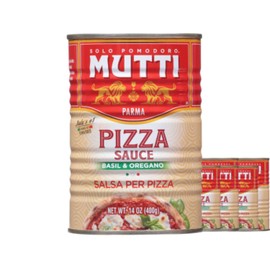 Mutti Pizza Sauce with Basil & Oregano, 14 oz. | 6 Pack | Italy’s #1 Brand of Tomatoes | Fresh Taste for Cooking | Canned Sauce | Vegan Friendly & Gluten Free | No Additives or Preservatives