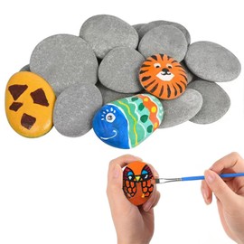 Pack of 10 Flat Stones for Painting Pebbles for Painting Flat Beach Pebbles 3-5 cm Smooth Pebbles for Painting Decorative Gravel Pebbles Decorative Stones Natural Stone for Crafts Aquariums Garden