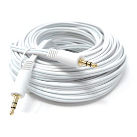 DRUT 20m 3.5mm to 3.5mm Stereo Audio AUX Cable Gold Connectors, Small 3 pin Jack to Jack Speaker Lead 65ft White